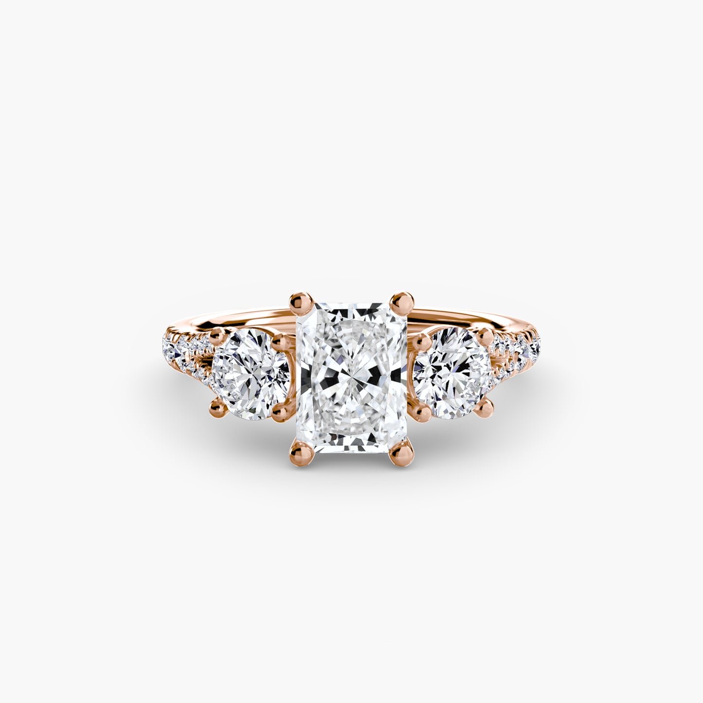 Three-Stone Ring with Pavé Band 3