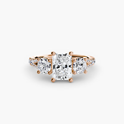Three-Stone Ring with Pavé Band 3
