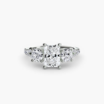 Three-Stone Ring with Pavé Band 3