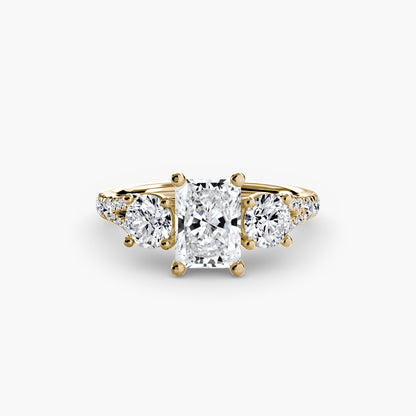 Three-Stone Ring with Pavé Band 3