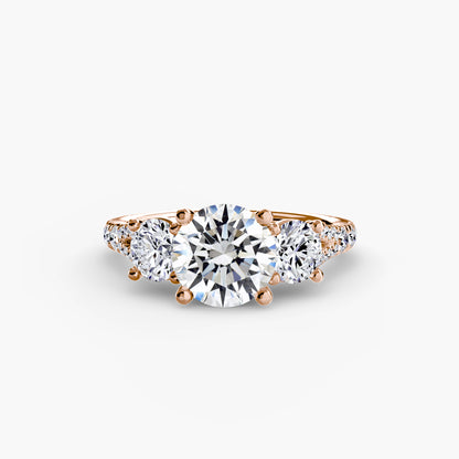 Three-Stone Ring with Pavé Band 3