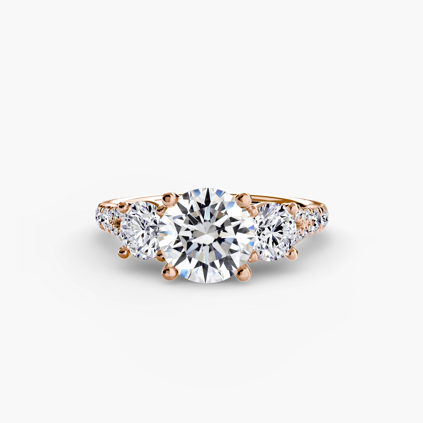 Three-Stone Ring with Pavé Band 3