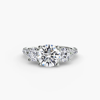 Three-Stone Ring with Pavé Band 3