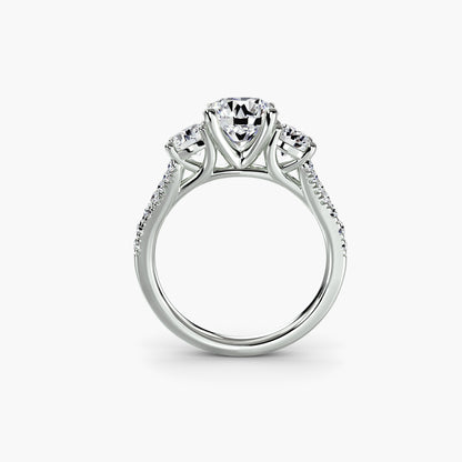 Three-Stone Ring with Pavé Band 3