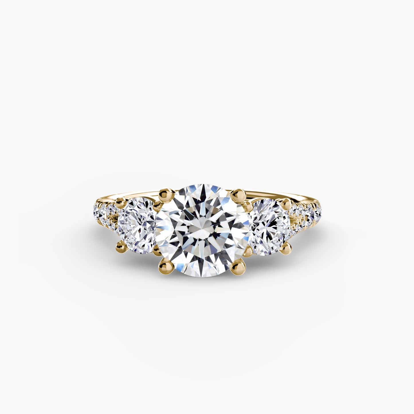 Three-Stone Ring with Pavé Band 3