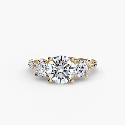 Three-Stone Ring with Pavé Band 3