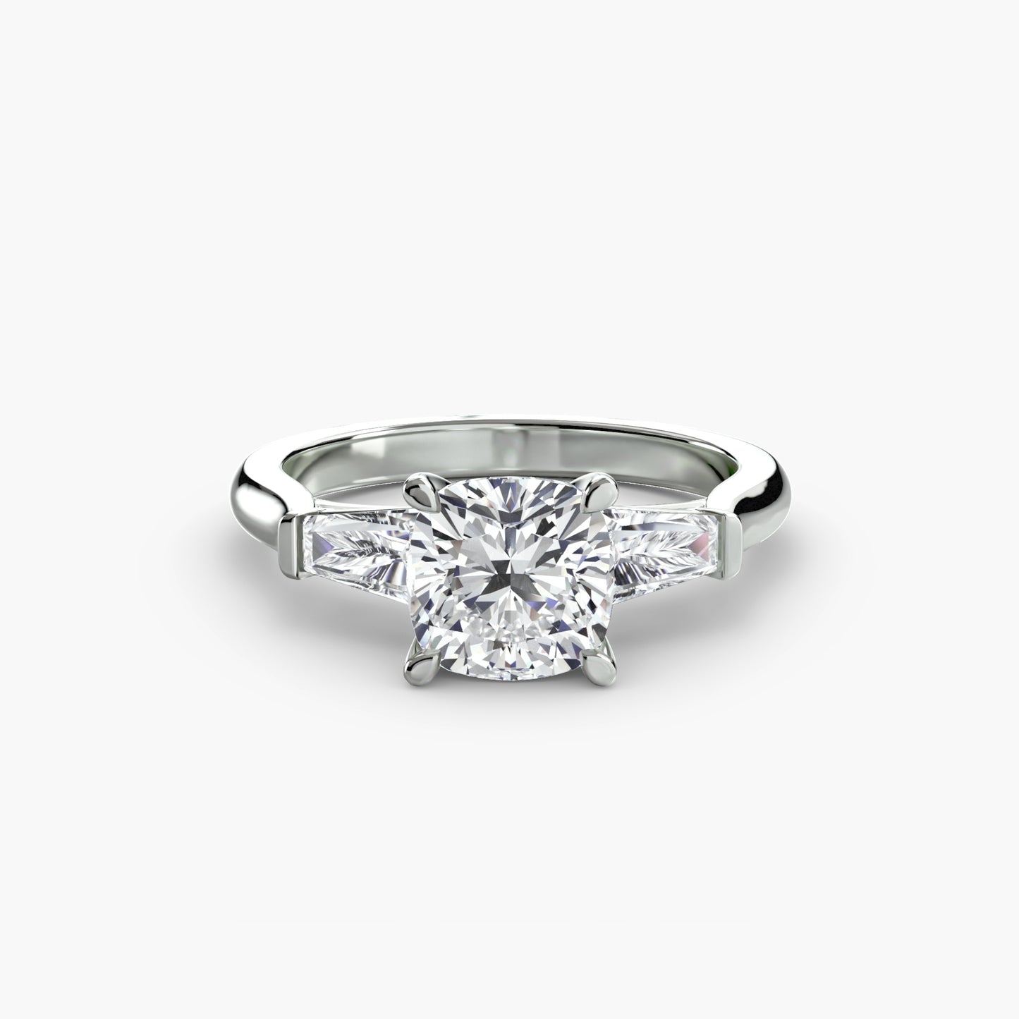 Three-Stone Ring Baguette Side Stones