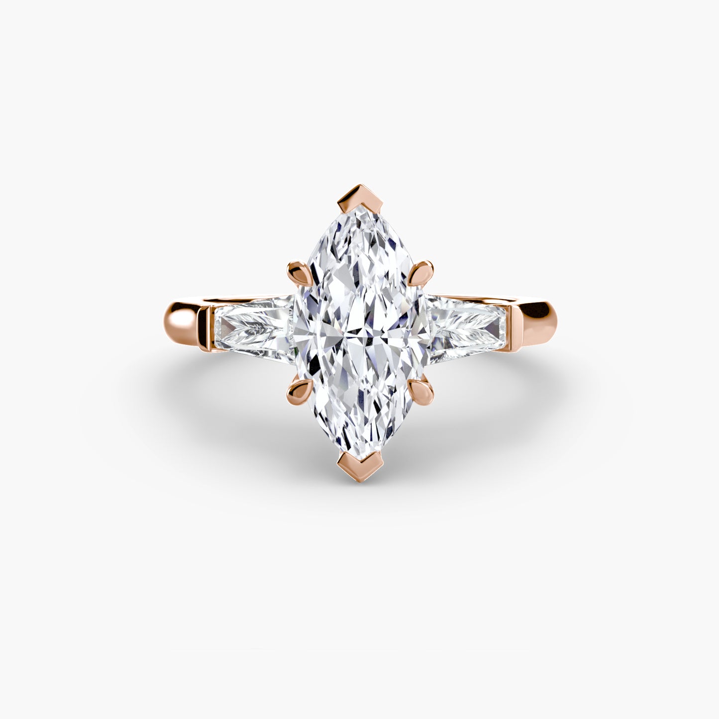 Three-Stone Ring Baguette Side Stones