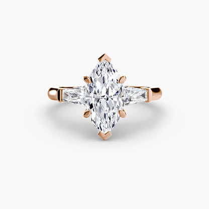 Three-Stone Ring Baguette Side Stones