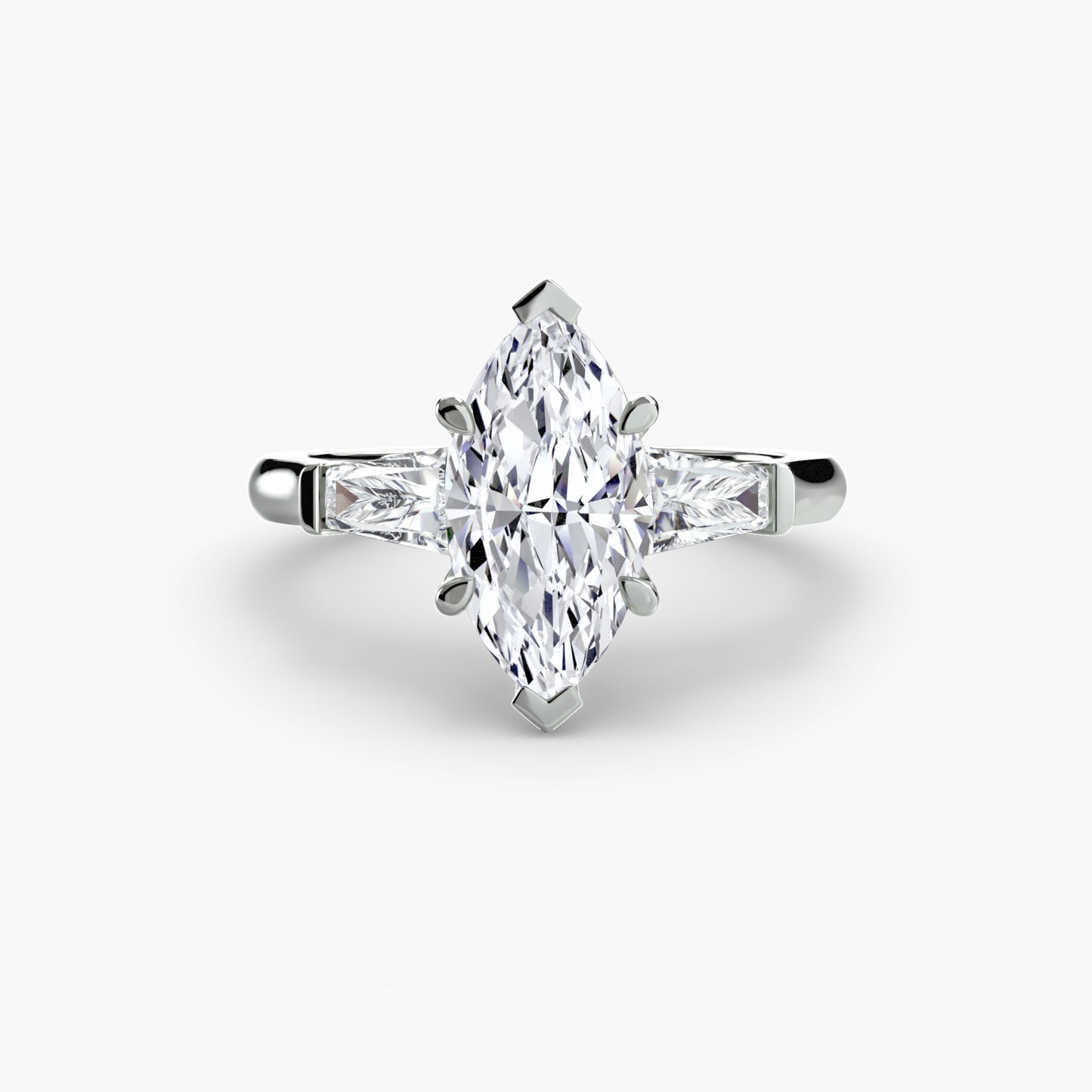 Three-Stone Ring Baguette Side Stones