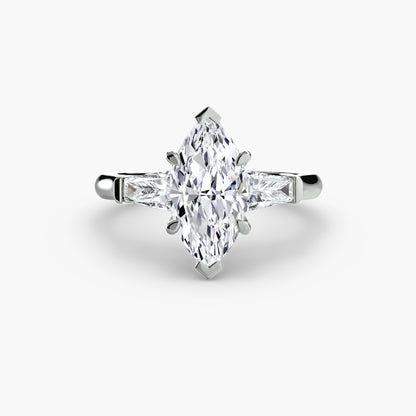 Three-Stone Ring Baguette Side Stones