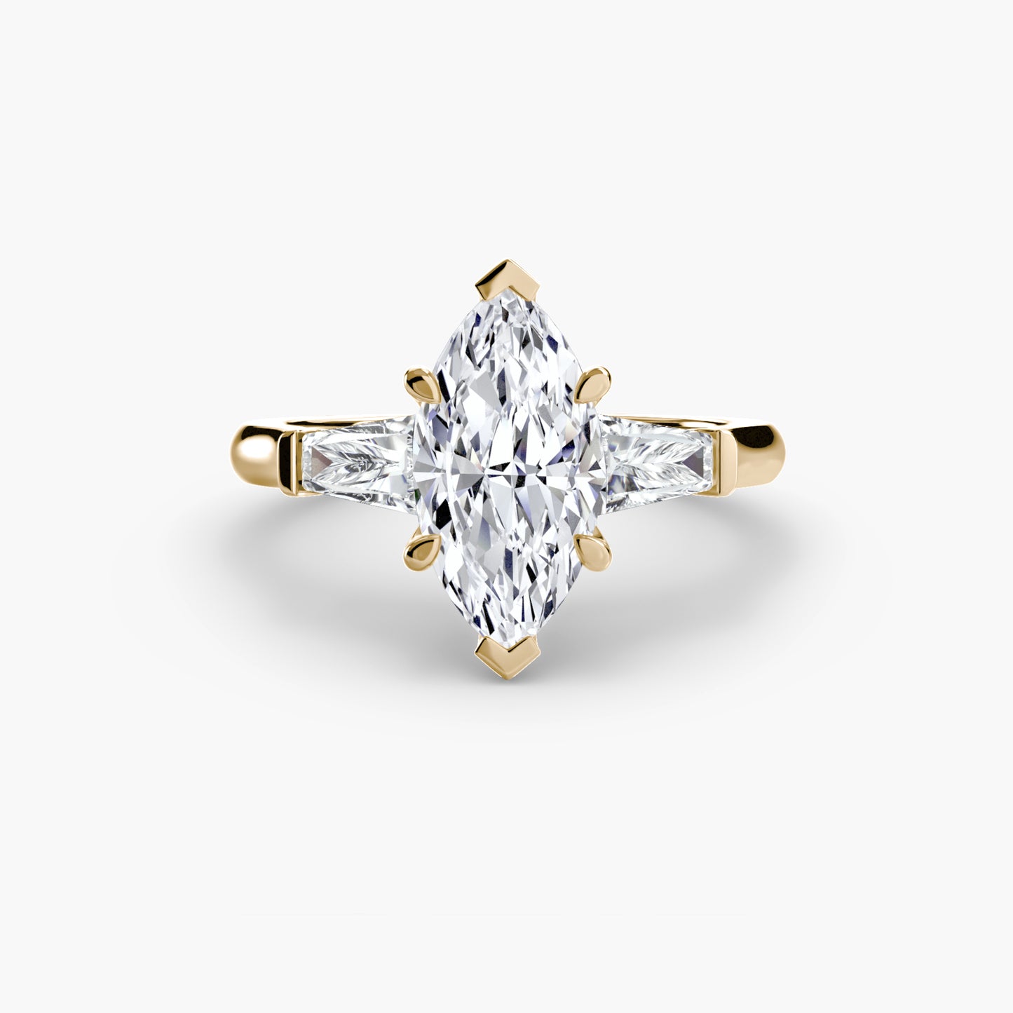 Three-Stone Ring Baguette Side Stones