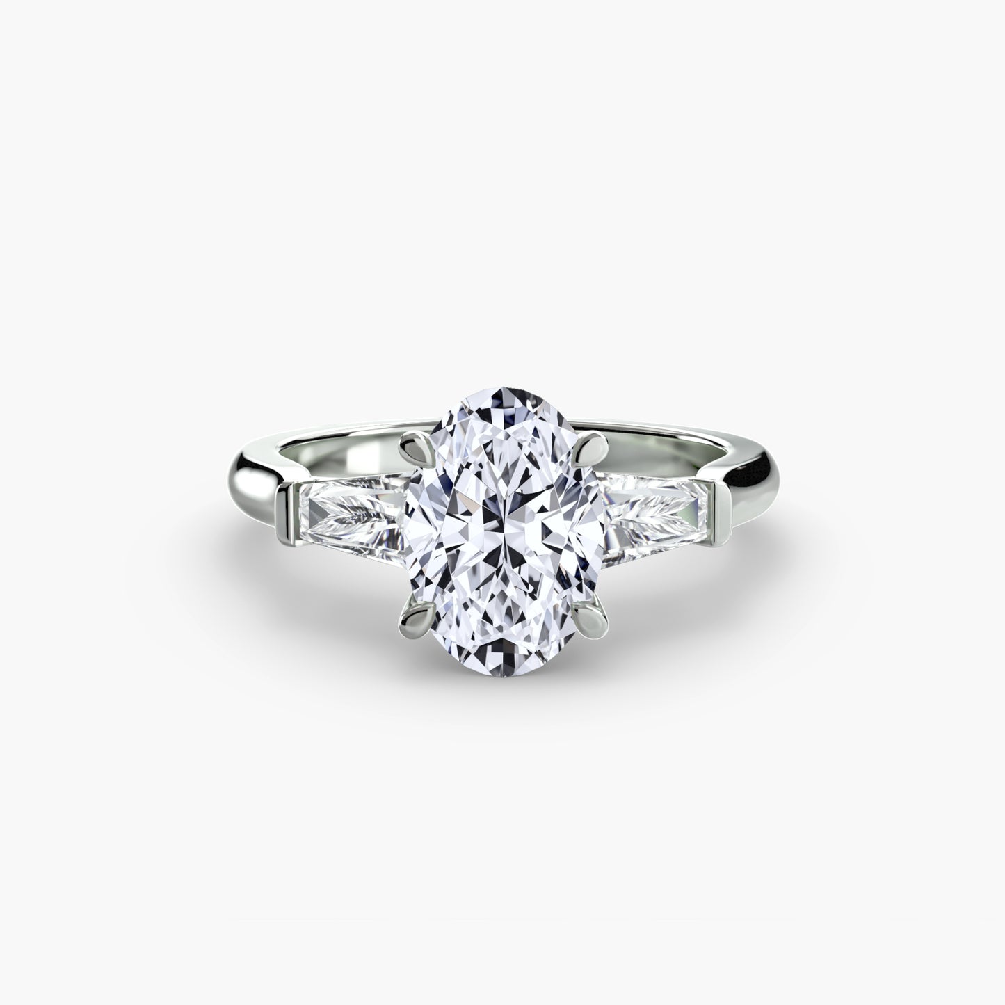 Three-Stone Ring Baguette Side Stones