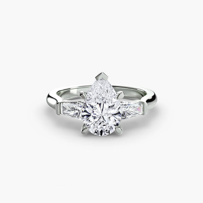 Three-Stone Ring Baguette Side Stones