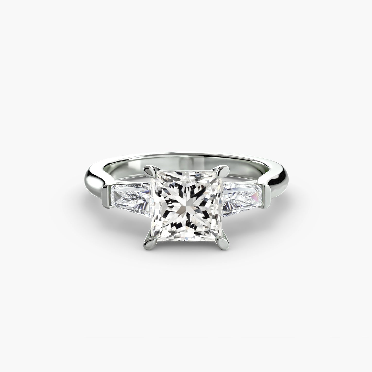 Three-Stone Ring Baguette Side Stones