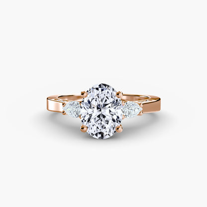 Three-Stone with Pavé Shoulders