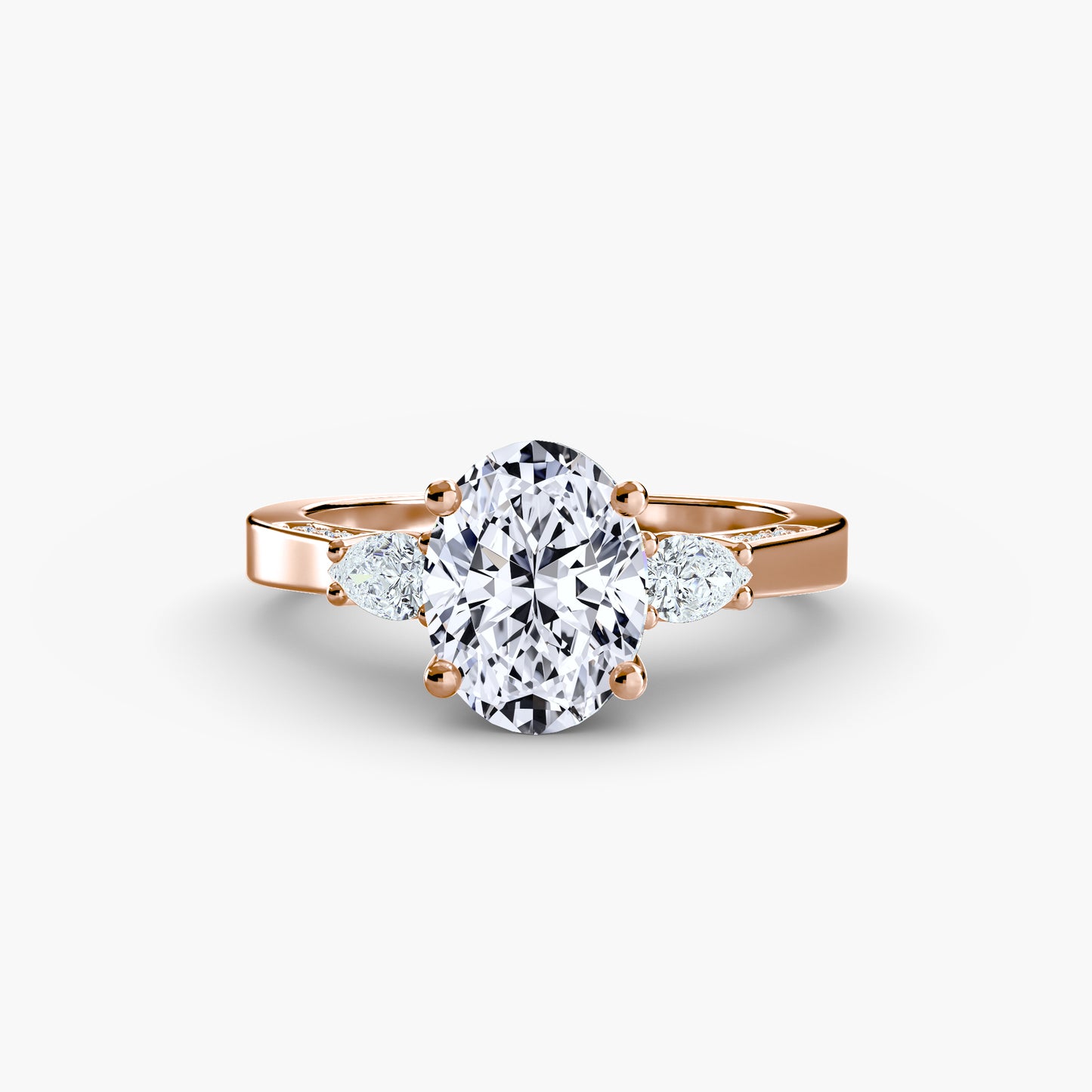 Three-Stone with Pavé Shoulders