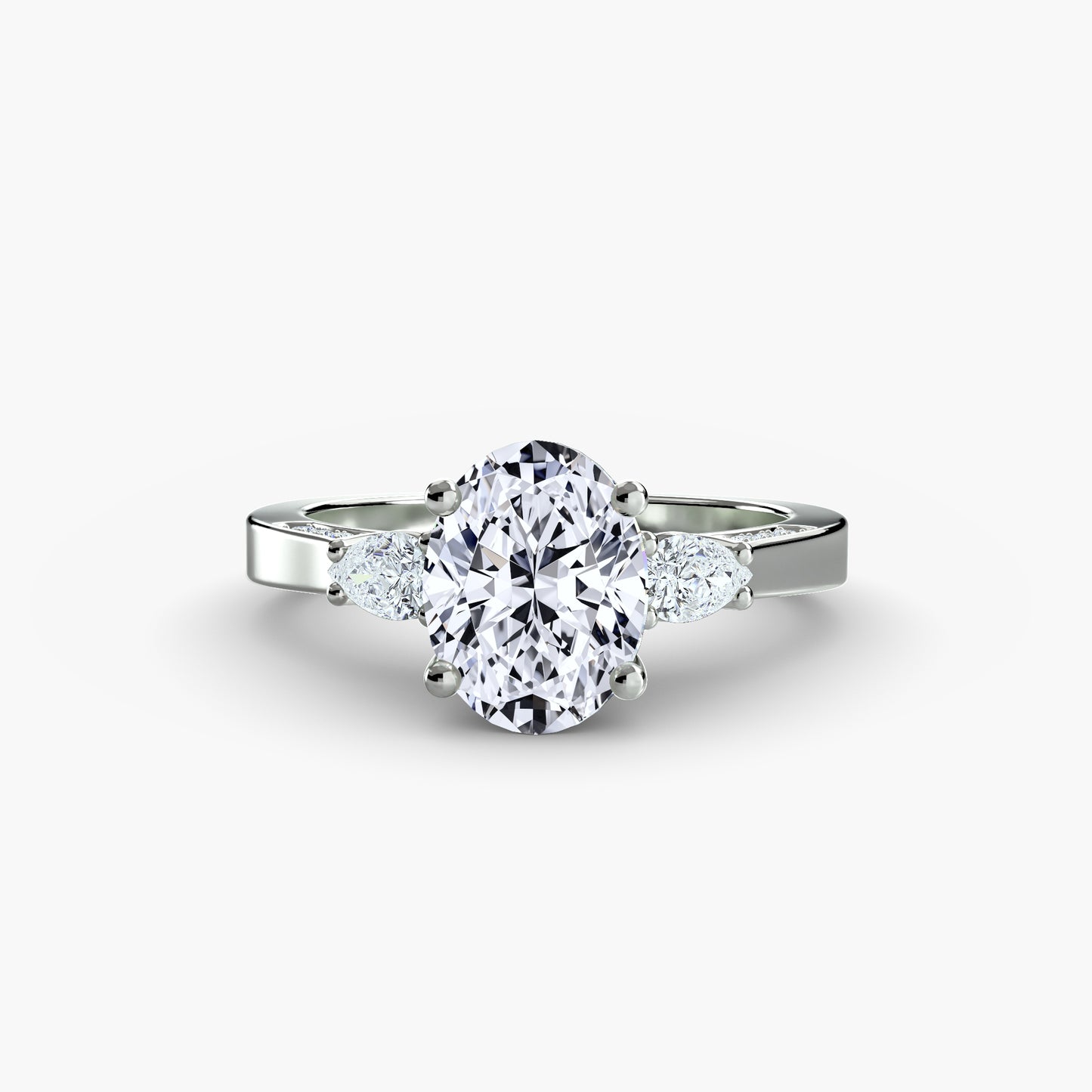 Three-Stone with Pavé Shoulders