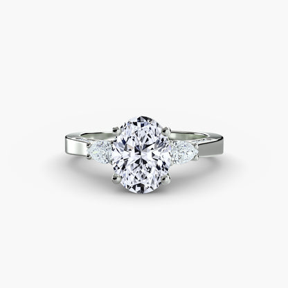 Three-Stone with Pavé Shoulders