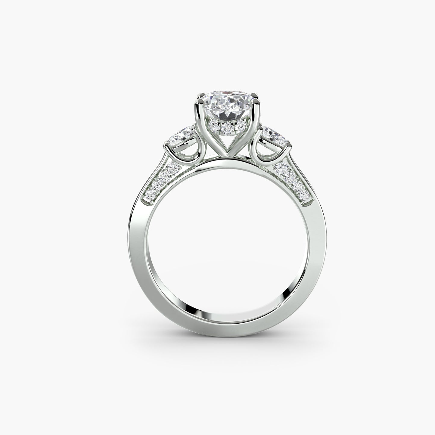Three-Stone with Pavé Shoulders