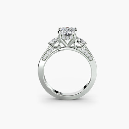 Three-Stone with Pavé Shoulders