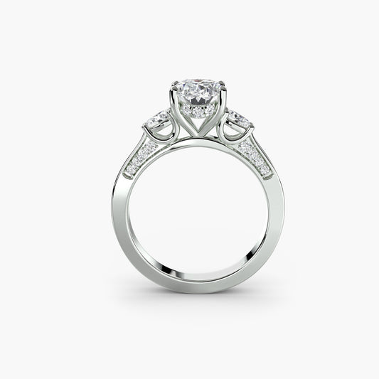 Three-Stone with Pavé Shoulders