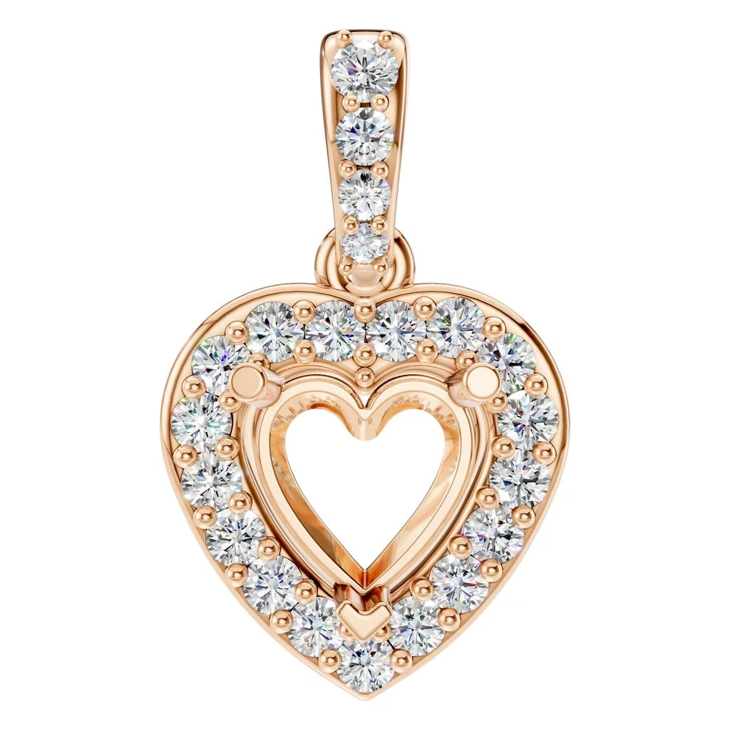 Pendant Accented Halo Heart