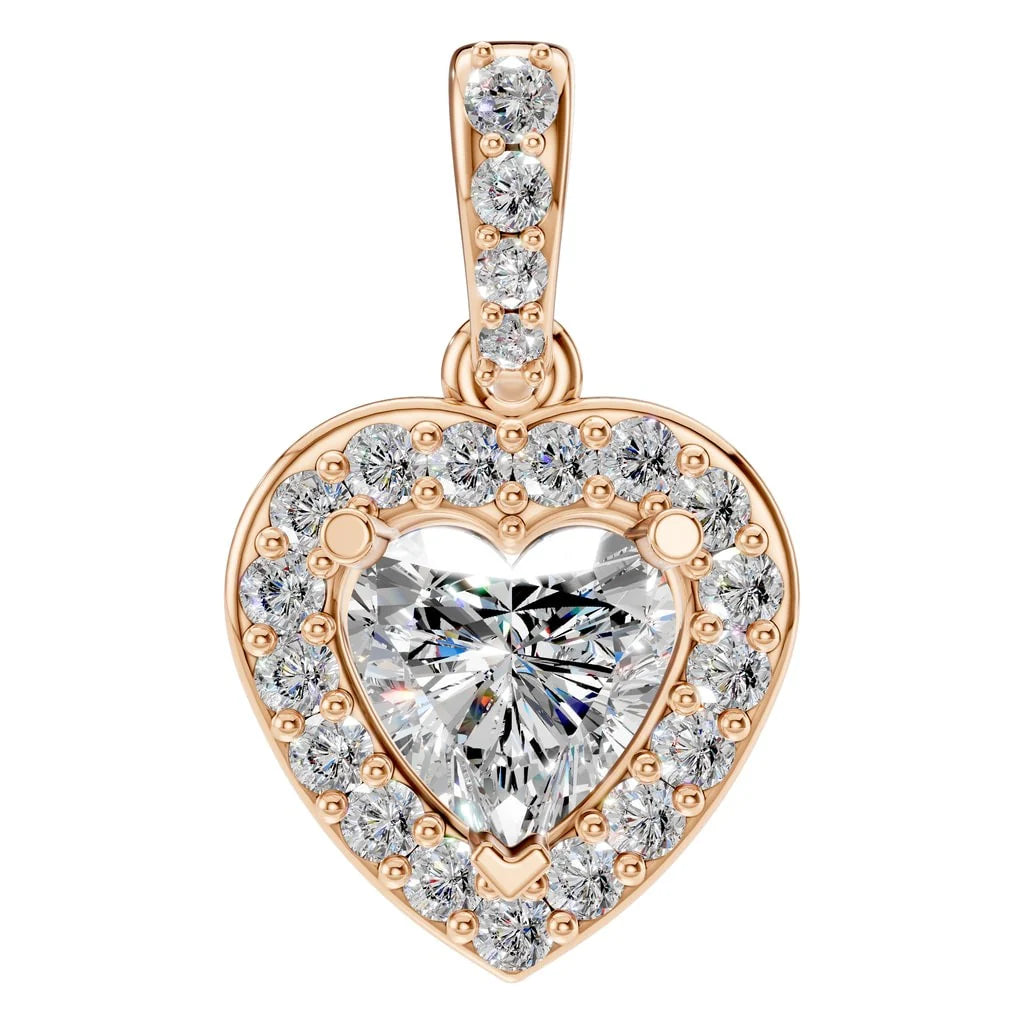 Pendant Accented Halo Heart