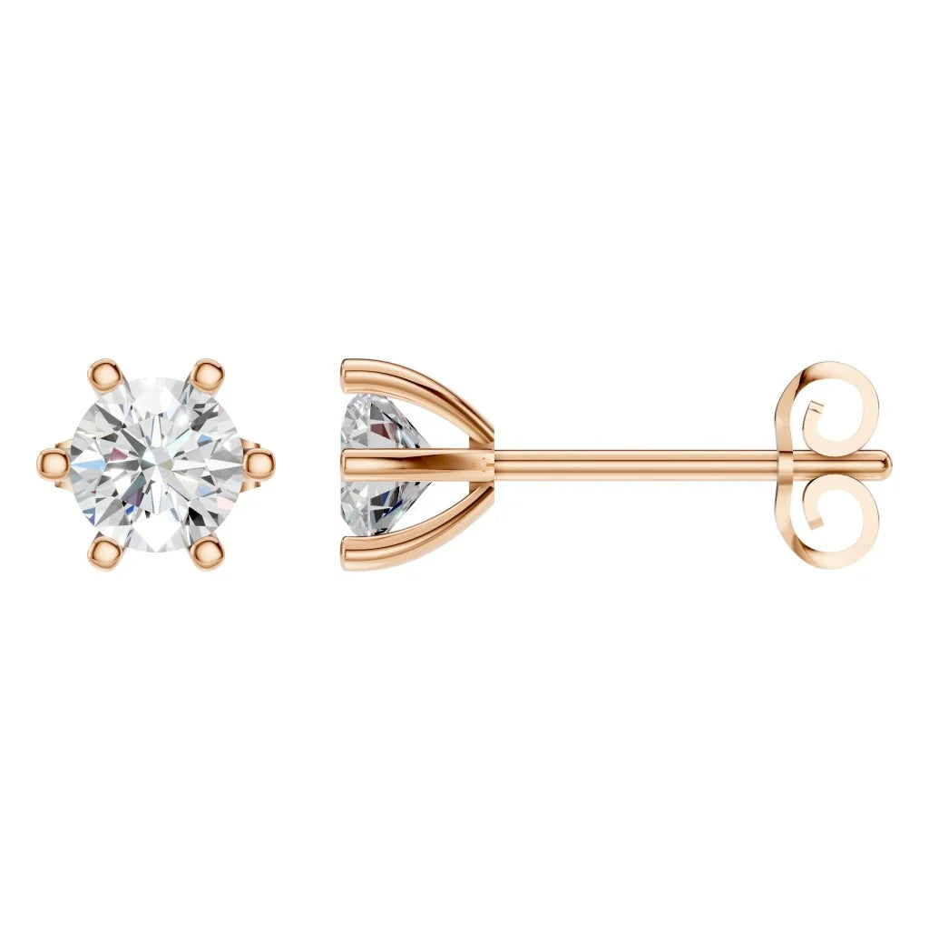 Earrings Solitaire Round