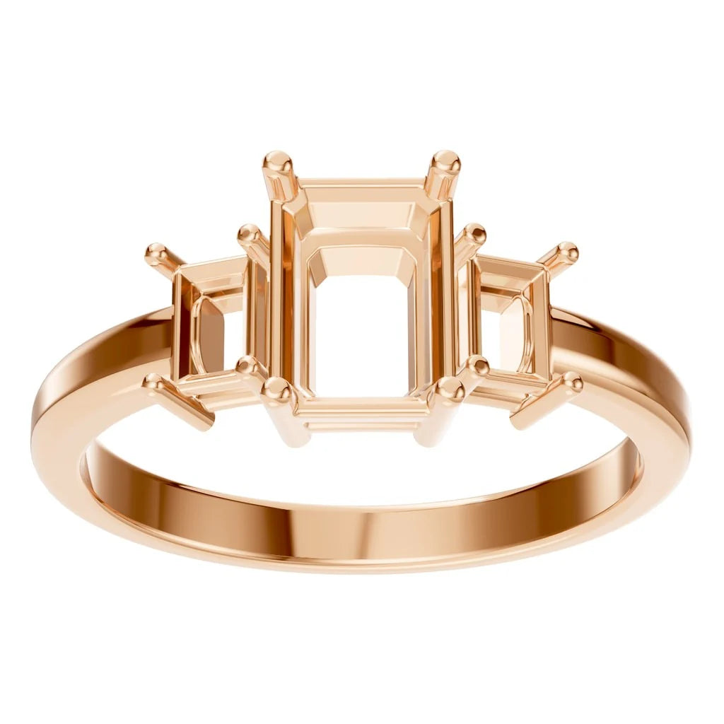 Ring Three Stone Emerald 2