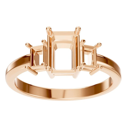 Ring Three Stone Emerald 2