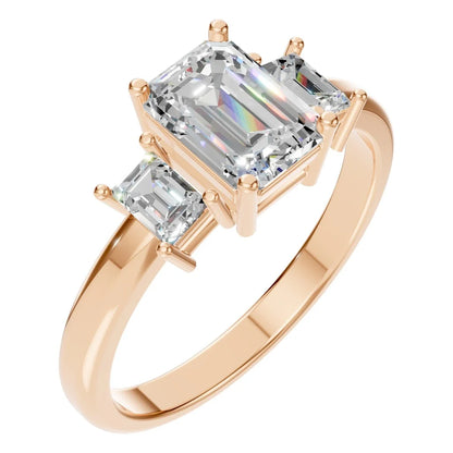 Ring Three Stone Emerald 2