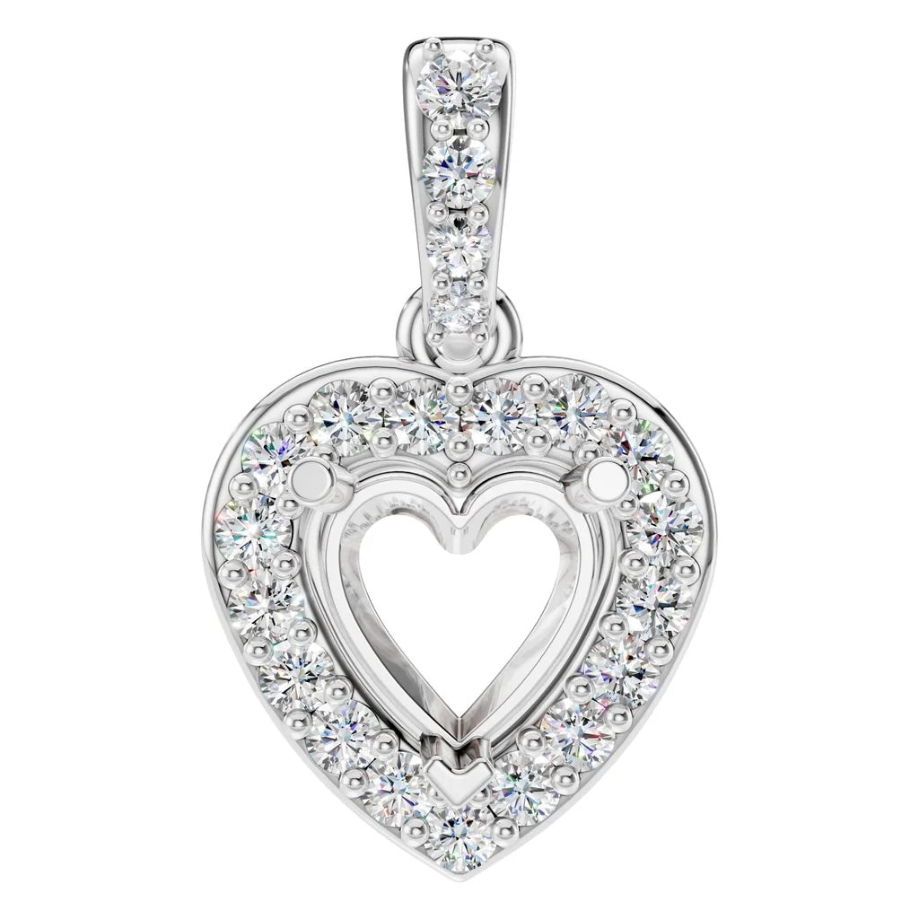 Pendant Accented Halo Heart