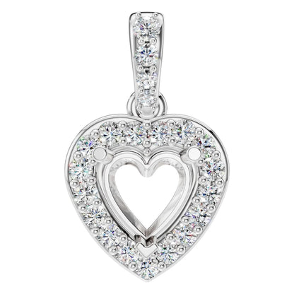 Pendant Accented Halo Heart