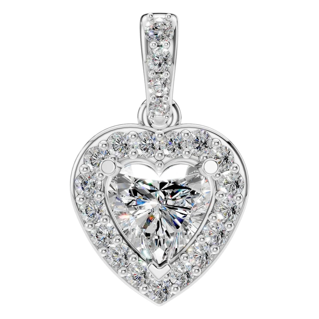 Pendant Accented Halo Heart