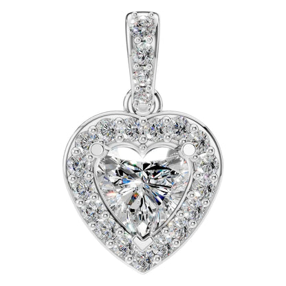 Pendant Accented Halo Heart