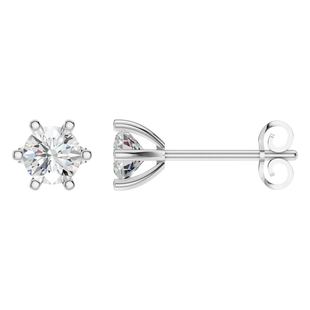 Earrings Solitaire Round