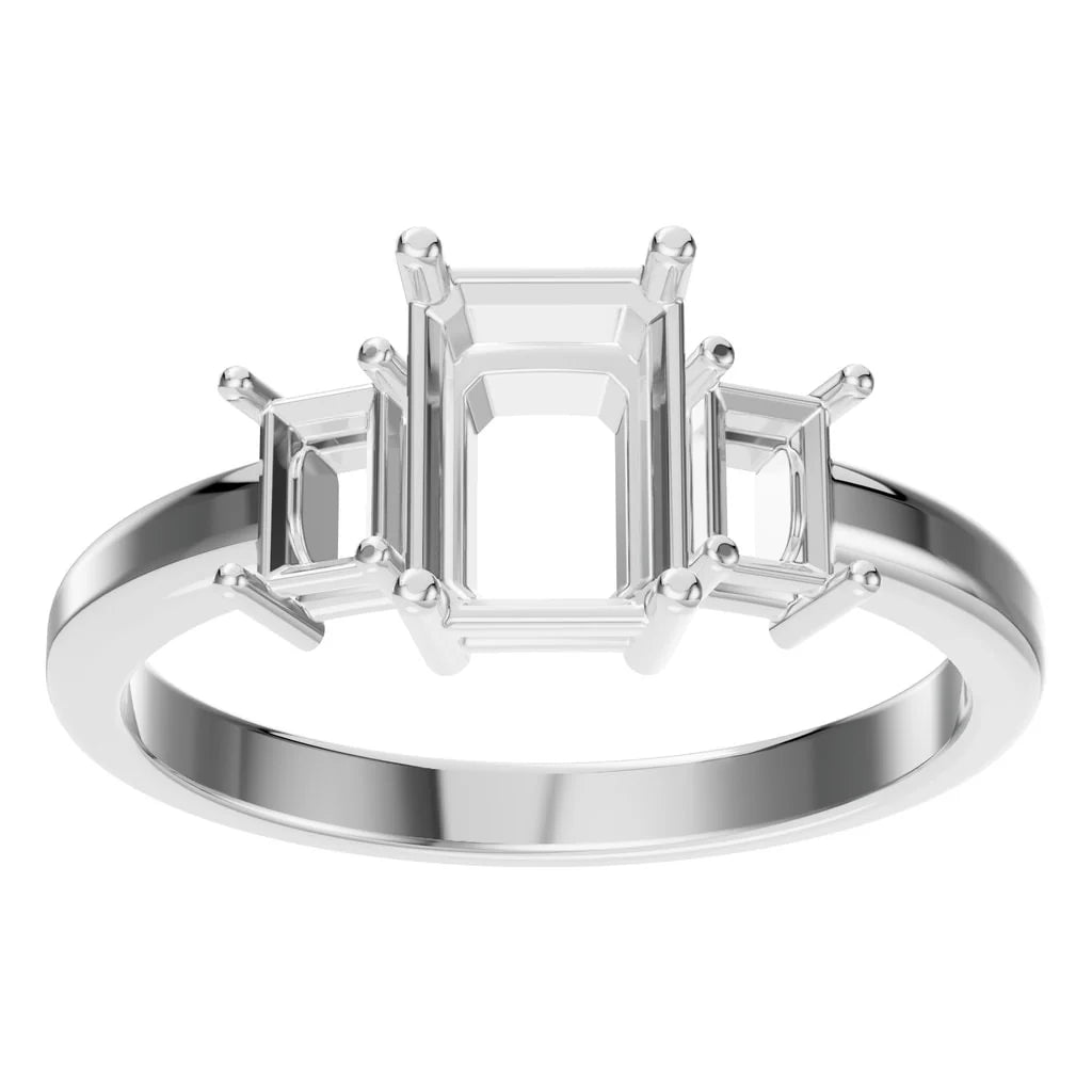 Ring Three Stone Emerald 2