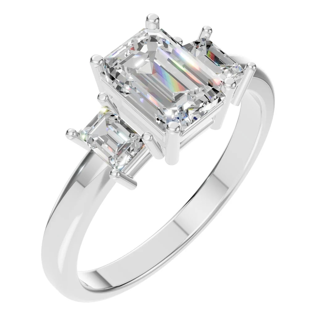 Ring Three Stone Emerald 2