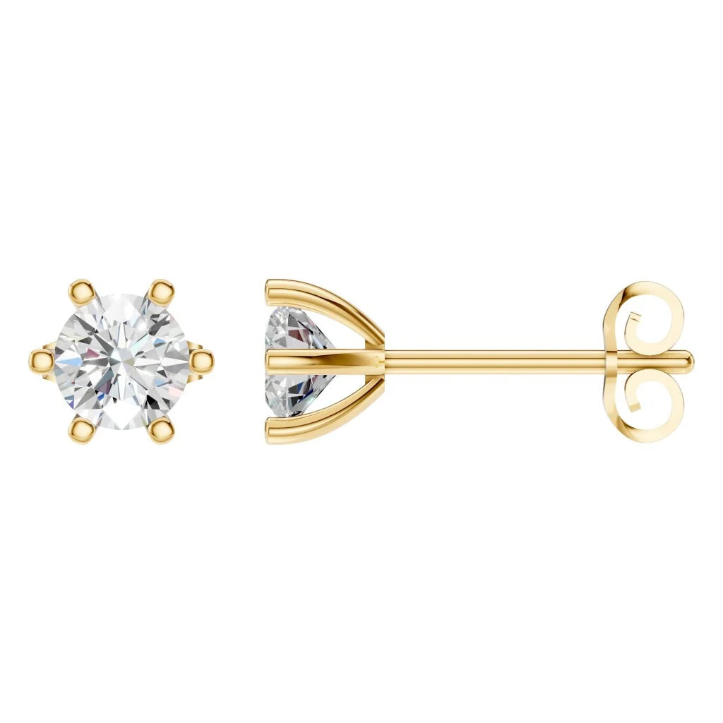Earrings Solitaire Round
