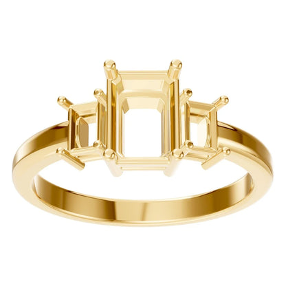 Ring Three Stone Emerald 2