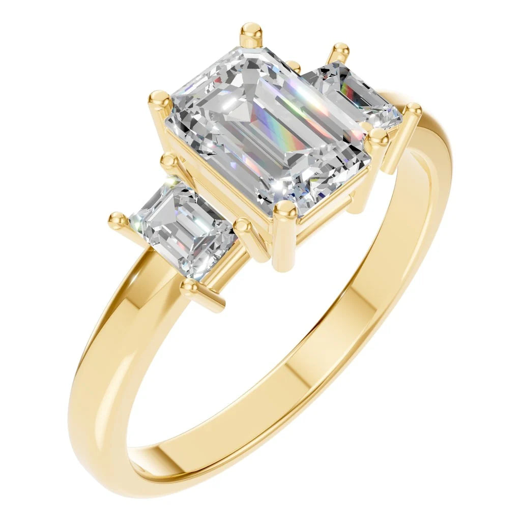 Ring Three Stone Emerald 2